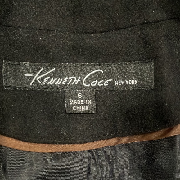 COPY - Kenneth Cole New York Wool Blend Buckle detail black Coat size 6 … - Picture 4 of 7